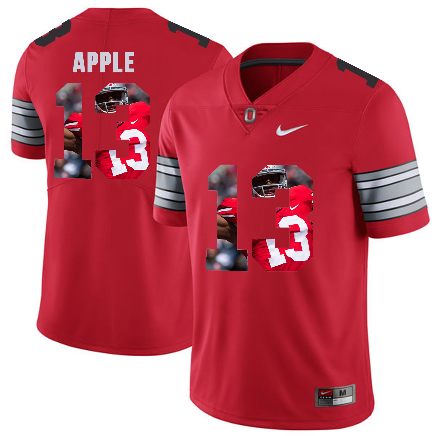 Men Ohio State #13 Apple Red Fashion Edition Customized NCAA Jerseys